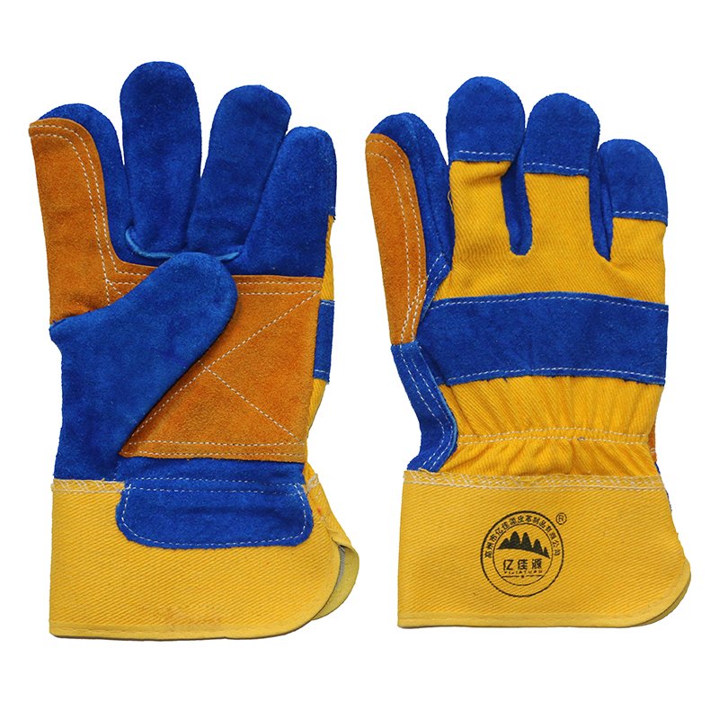 Double Palm Cow Split Leather Cut Resistant Work Gloves