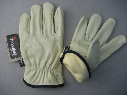 Pig Grain Leather Thinsulate Lined Driver Glove