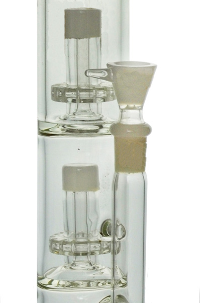 2 Showerhead Ice Catcher Glass Water Pipe for Smoking (ES-GB-438)