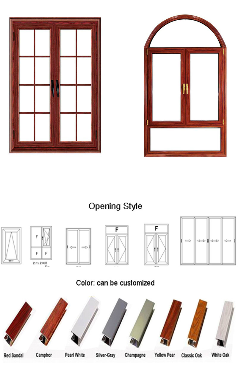 Feelingtop Extrusion Aluminium Side Hung Inside Customized Door