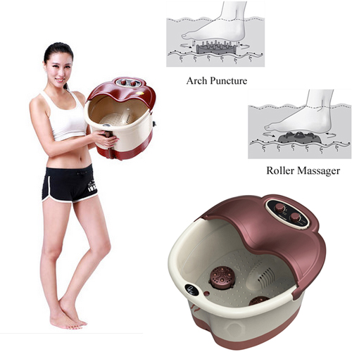 Arch Puncture Roller Hot Compress Foot SPA Massage Tub Body Massager