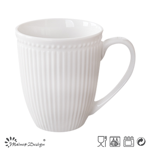 Porcelain Ceramic Cheap Embossed Mug