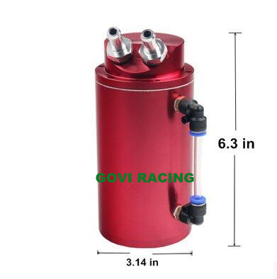 Round Racing Aluminum Oil Catch Tank Can with Mini Air Filter 0.5L