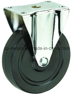 4inch Medium-Sized Biaxial Black Rubber Fixed Caster Wheels