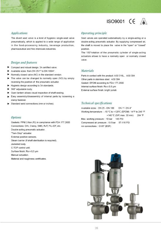 Sanitary Penumatic Intelligent Reversing Valve (IFEC-PR100003)