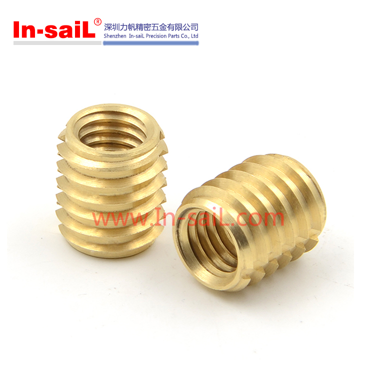 8-32 Threaded Insert for Wood/Plastic Solid Brass