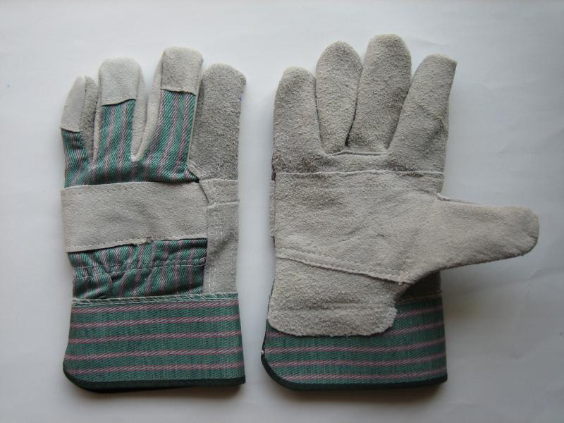 Grey Cow Split Leather Full Palm Work Glove