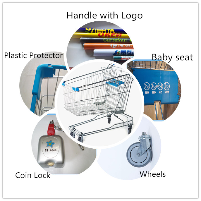 60L Asia Style Shopping Trolley with Metal Frame