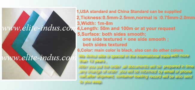 Concrete Underlay Plastic Geomembrane