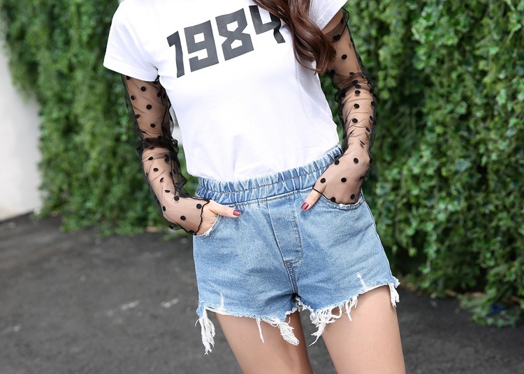 New Fashion 2018 Summer Anti Slip Sun Protection Design Thin Long Arm Sleeve Female Lace