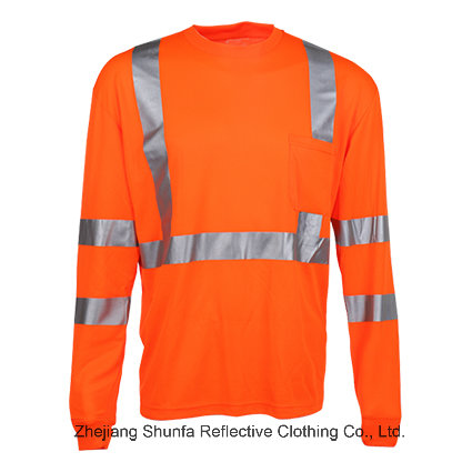 Breathable Long Sleeve High Visibility Reflective Safety T-Shirt