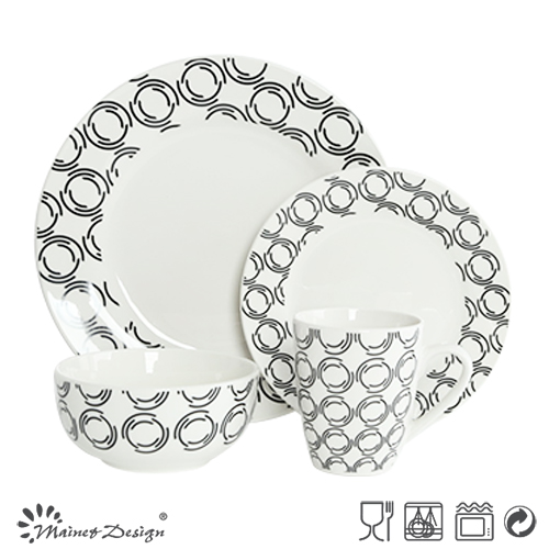 High Luxury Decal 16PCS Restaurant Dinnerware Set