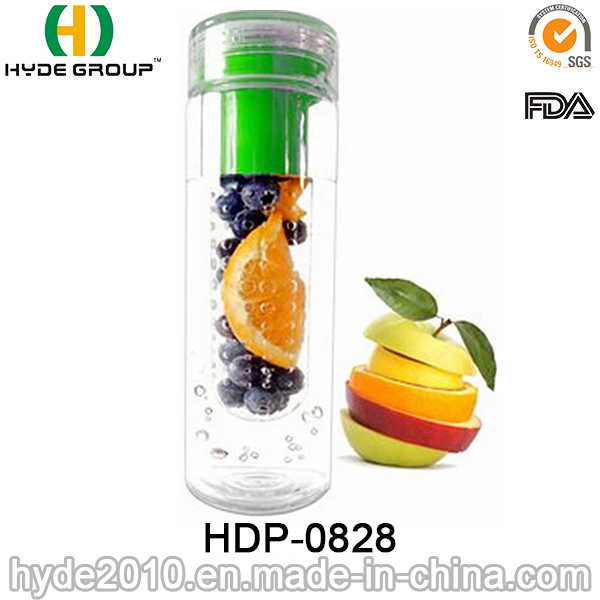780ml Hot Sale Plastic Fruit Infuser Water Bottle, BPA Free Tritan Water Bottle (HDP-0828)