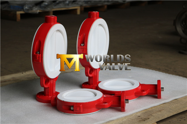 PTFE Coated Split Body Wafer Handle Butterfly Valve