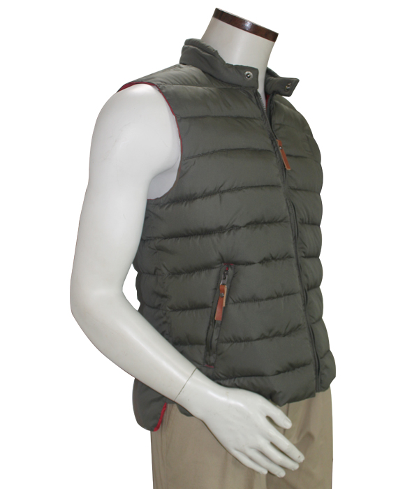 Men's Fashion Cold Weather Winter Sleeveless Puffy Vest High Neck Hooded Vest