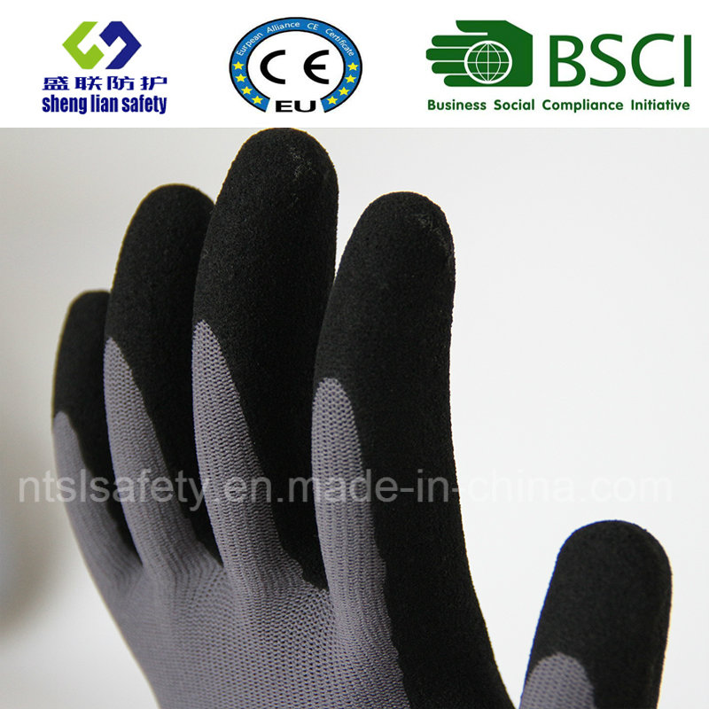 13 Gauge Nylon Liner, Nitrile Coating, Sandy Finish Safety Work Gloves