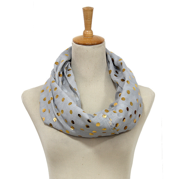 Women's Spring Summer Golden Foil DOT Printing Scarf Snood (SW146)