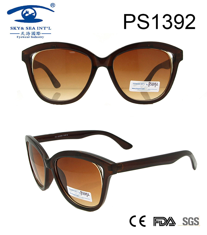 2017 Fashionable Brown Frame Elegant Sunglasses (PS1392)