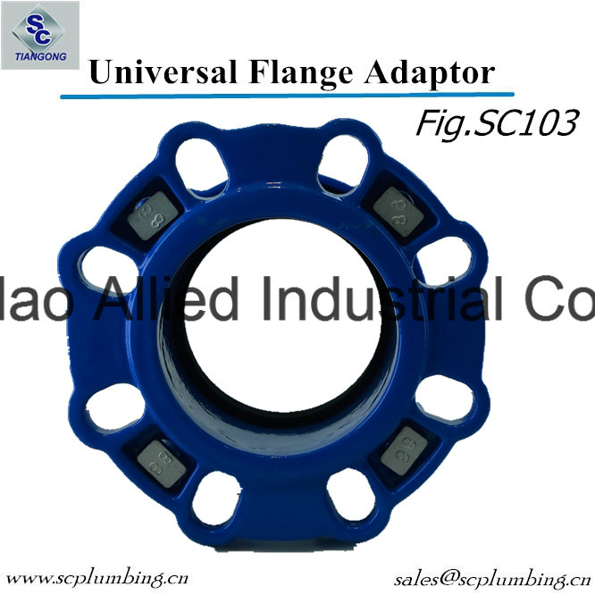 Ductile Iron Wide Range Flange Adaptor for PE Pipe