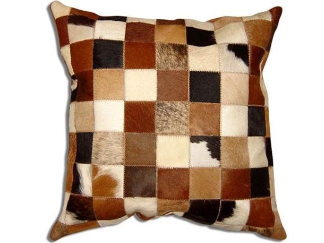 Natural Leath Cowhide Patch Decoration Cushions