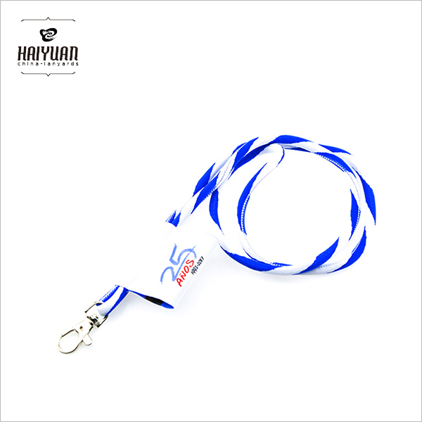 Navy Wind Woven Round Rope Lanyards Staples Promotional Products
