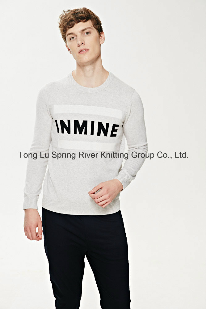 Logo Cotton Pullover Knit Men Sweater