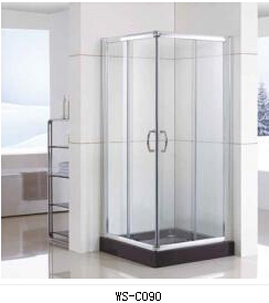 Aluminum Frame Safety Tempered Glass Sliding Shower Enclosure (WS-C090)