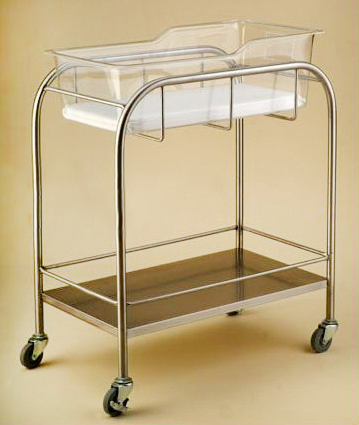 Stainless Steel Hospital Bassinet with Shelf (THR-B001)