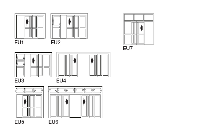 Residential Bedroom Multi Panels Aluminium Stacking Door