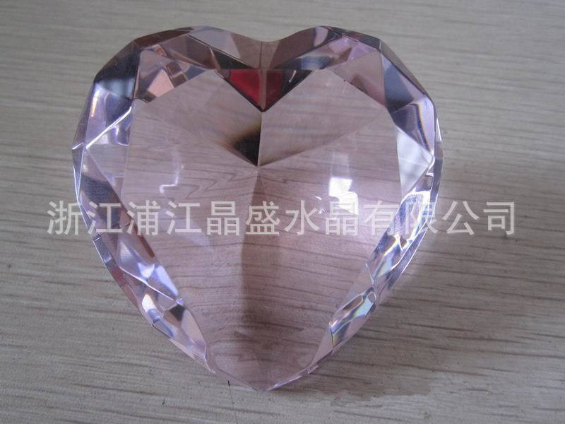 Heart-Shaped Diamond Crystal Handicrafts Glass Paperweight