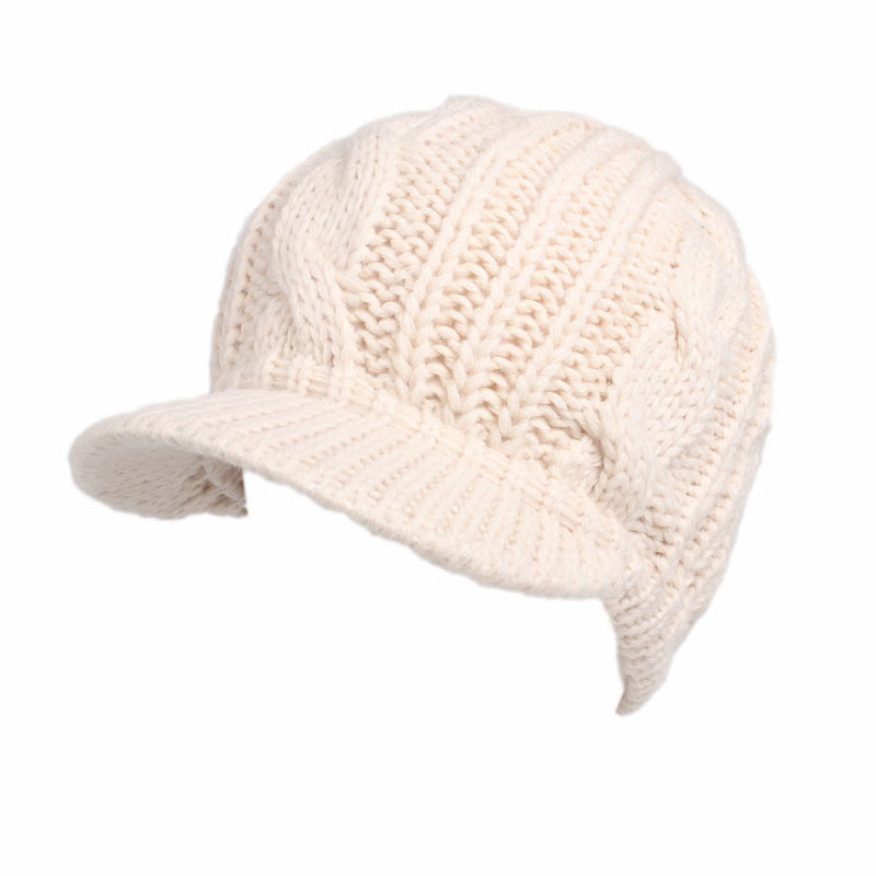 Women Knitted Female Warm Snapback Beanies Twisted Headgear Girl Cap Hat (HW132)