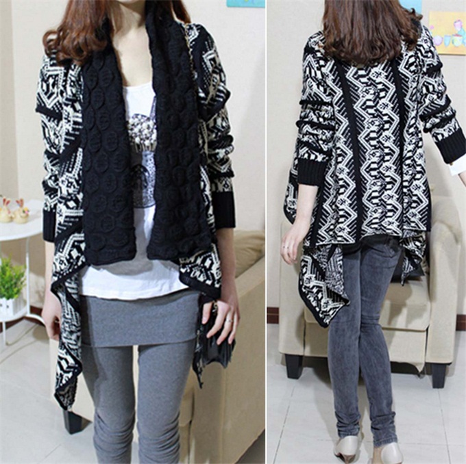 Autumn and Winter Cardigan Fashion Women Sweater Women Big Casual Knitting Sweater