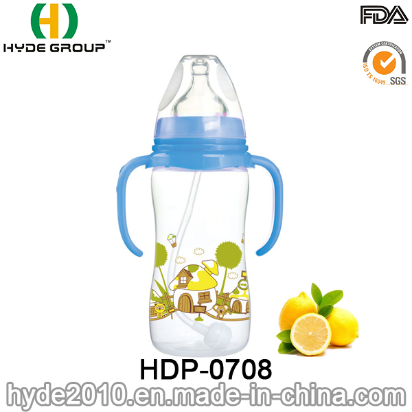 2016 Newly BPA Free Plastic Baby Milk Feeding Bottle, Customized Plastic Baby Feeding Bottle (HDP-0708)