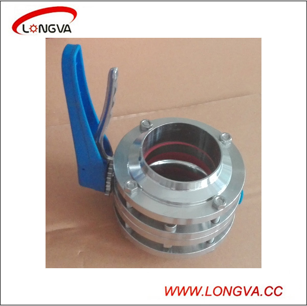 Stainless Steel 304 Sanitary 3-Piece Welding Butterfly Valve