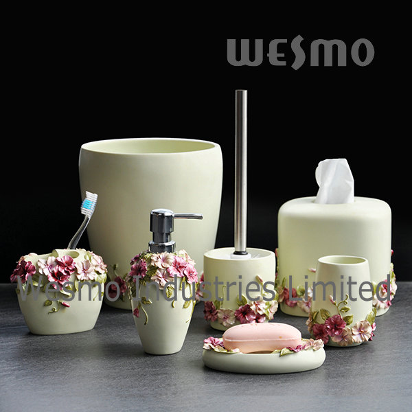 Floral Polyresin Bath Set (WBP0264A)