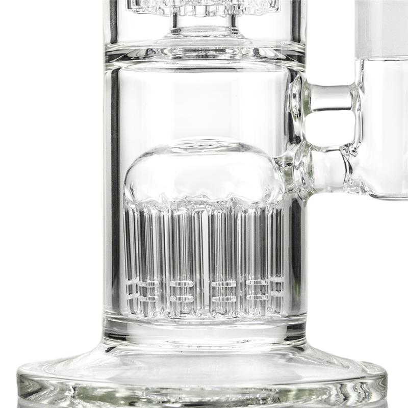 Double Tree Perc Hookah Glass Water Pipe for Smoking (ES-GB-421)