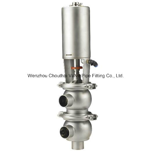 Sanitary Stainless Steel DIN Pneumatic Welded Stop and Reversing Valve