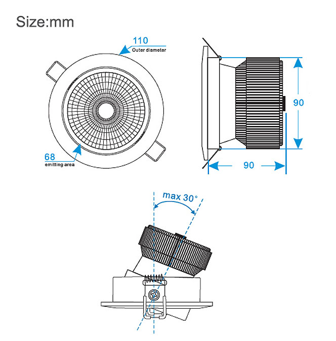 10W COB LED Downlight with 3years Warranty