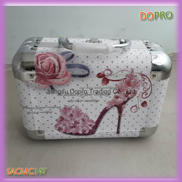 Beautiful Printing Rigid Wood Material Girls Makeup Case (SACMC147)