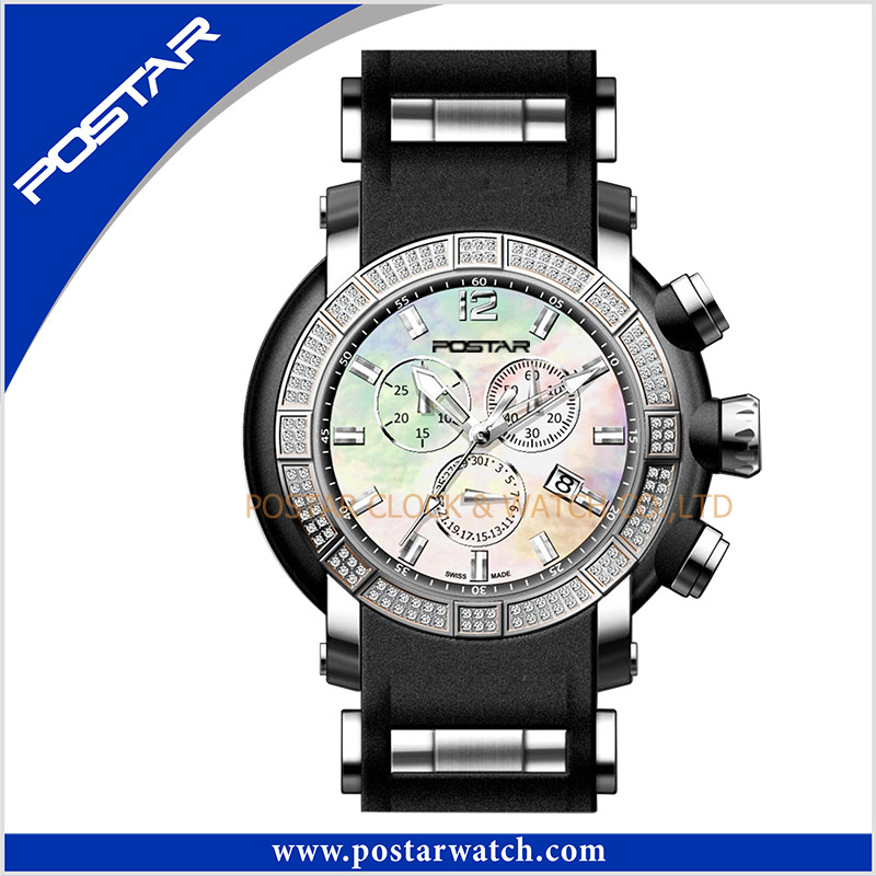 Multifunction Quartz Chronograph Watch with Silicone Band