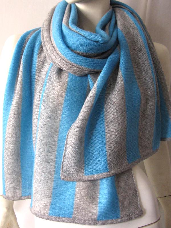 30% Cashmere 70% Wool Stripe Warp Shawl