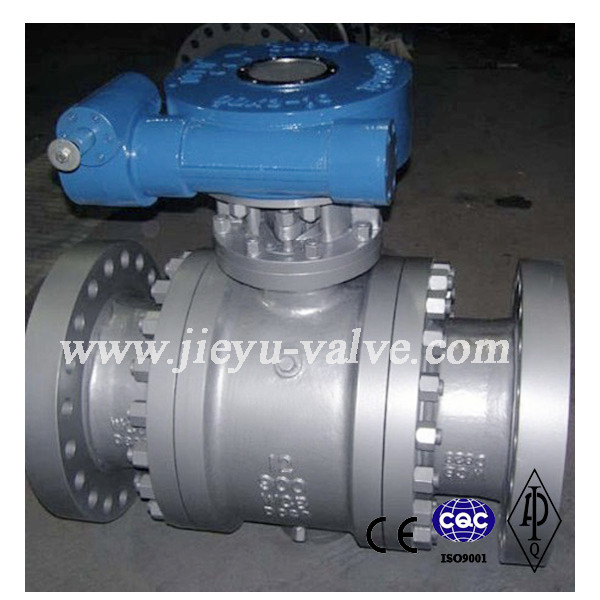 3PC Cast Steel Trunnion Mounted Worm Operated Ball Valve