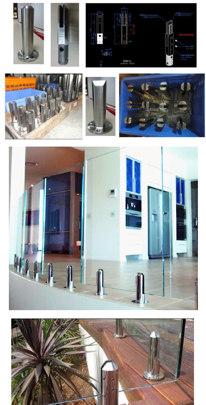Separated Square Tempered Glass Balustrade Spigot Ued in Swimming Pool and Fence (CR-A10)