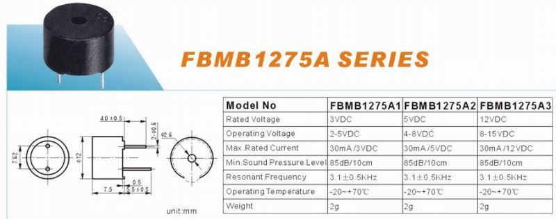 Cheaper 12mm 85dB Mechnical Transducer