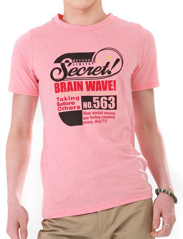 Pink Screen Cotton Fashion Wholesale Custom Men Tshirt