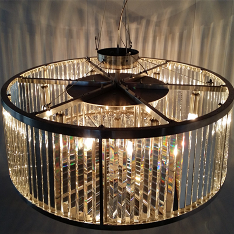 Modern Contemporary Hotel Lobby Round Crystal Pendant Lamp