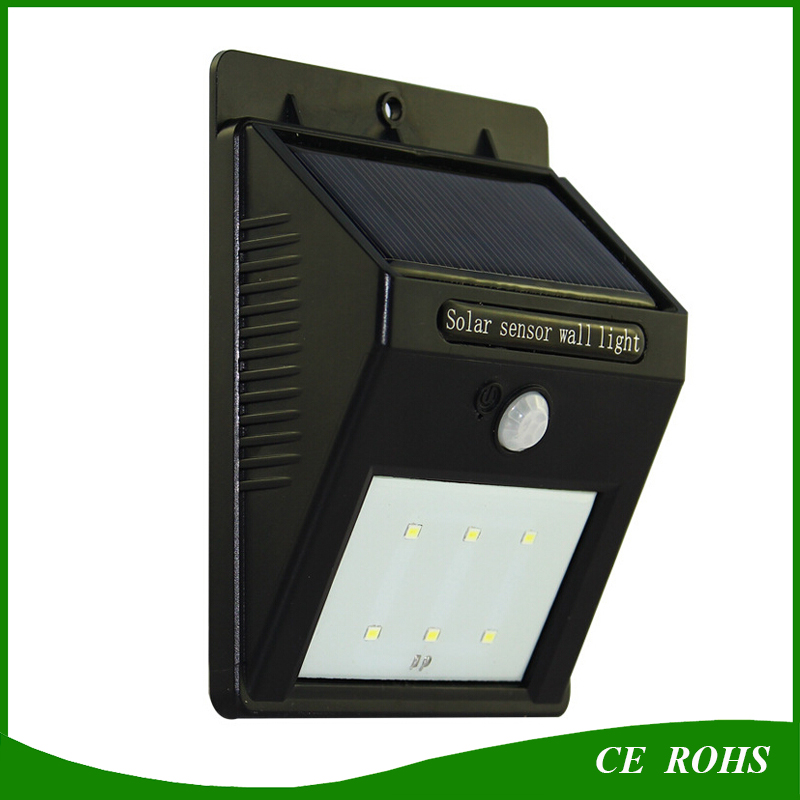 6 LED Wall Mounted Solar LED Garden Lighting with Multi Sensor Mode for Optional