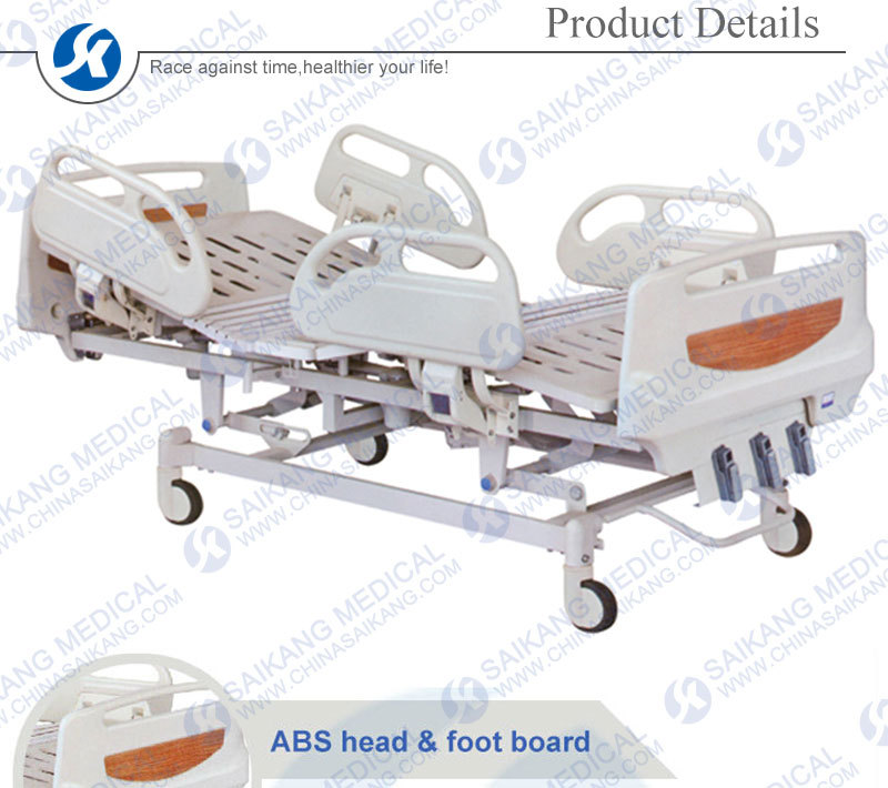 3 Cranks Manual Hospital Bed with ABS Railing (CE/FDA)