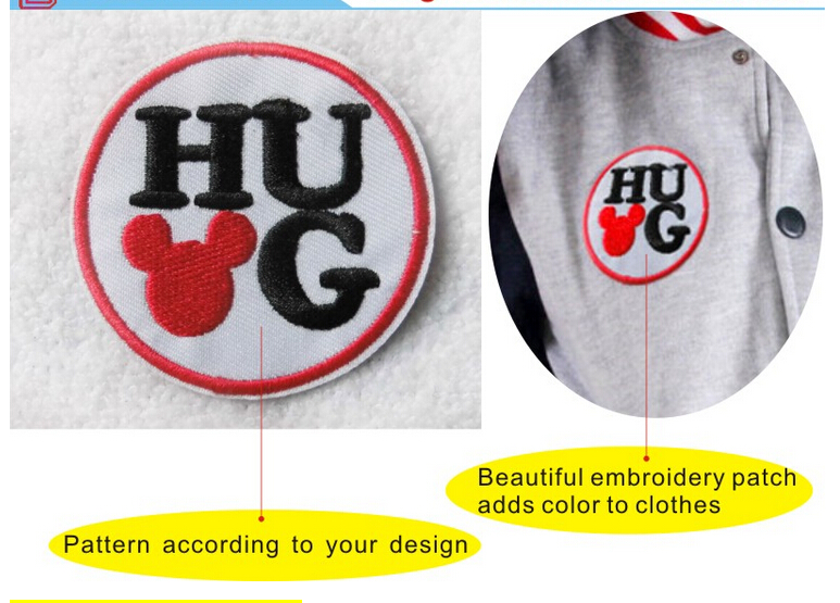 Iron on Embroidery 3D Embossed Embroidery Shoe Badge Embroidery Logo- Garment Accessory