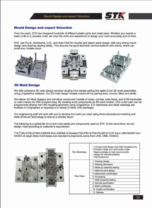 Plastic Injection Mould, Customized Precision Metal Stamping Dies /Moulds